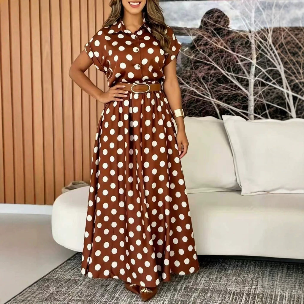 Retro Polka-Dot Kleid mit Taillengürtel – Bild 7 | LuxeStyle