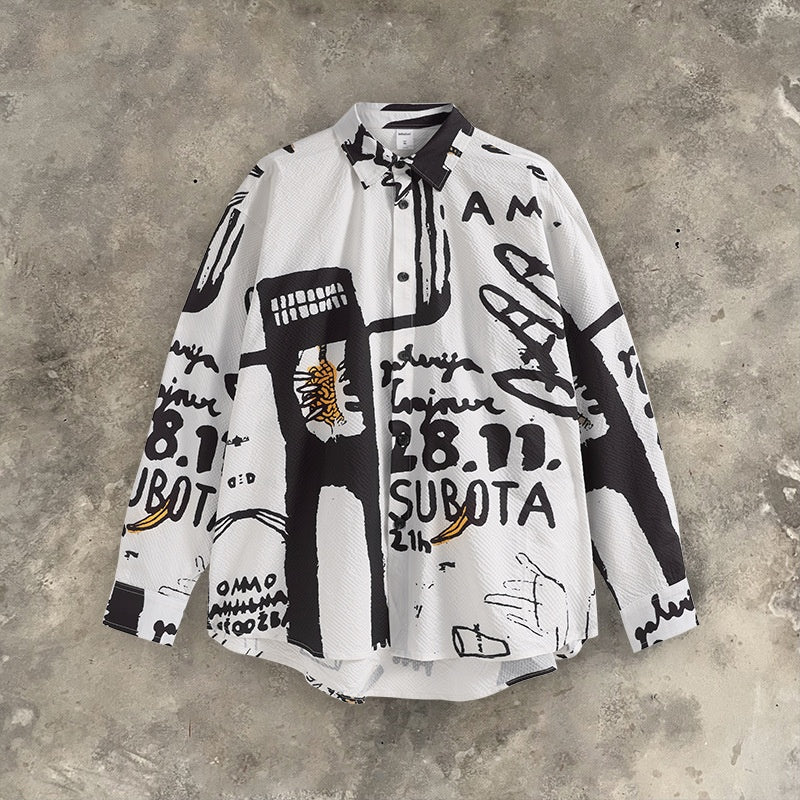 Graffiti-Print T-Shirt für Männer – lockerer Schnitt – Bild 3 | LuxeStyle