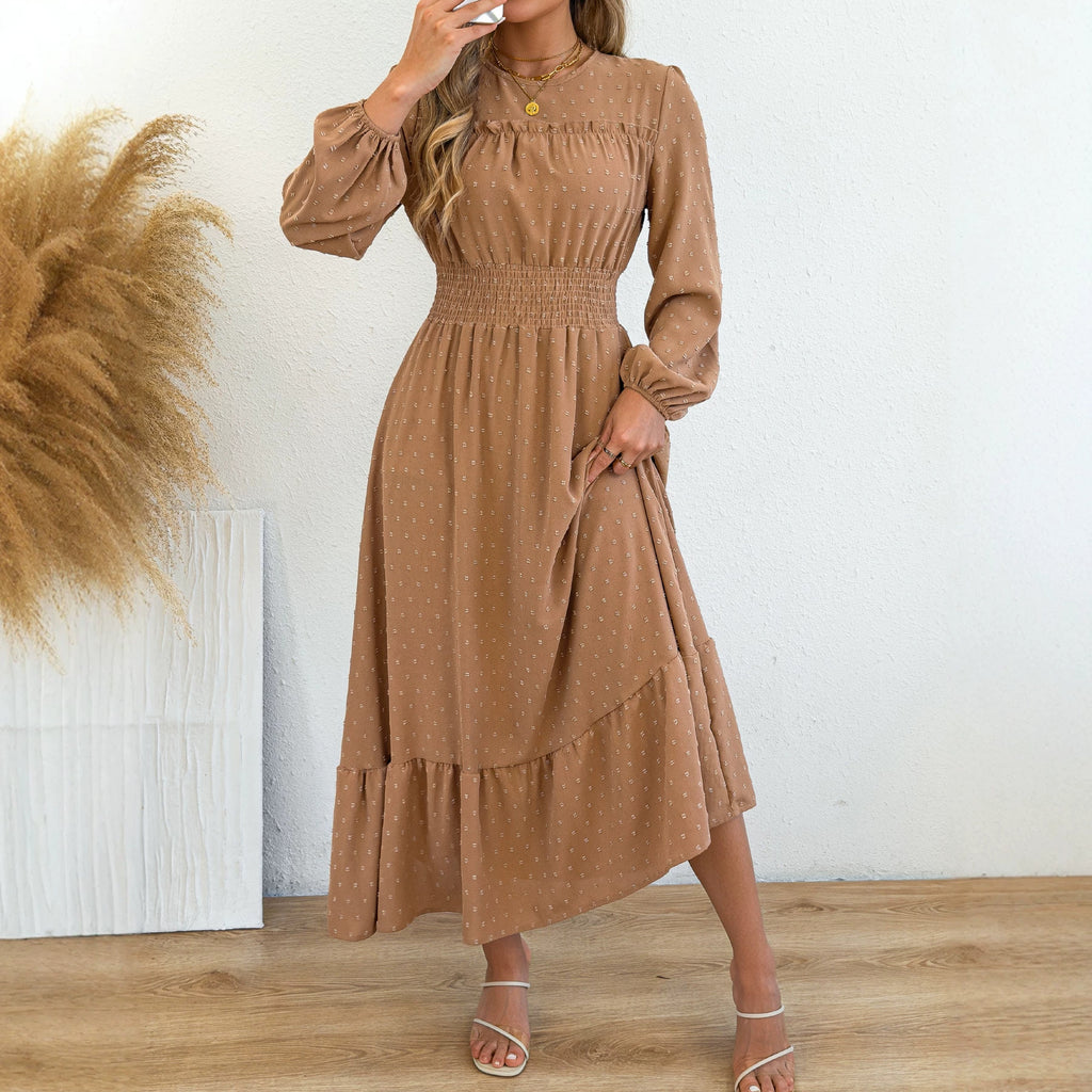 Elegantes Maxikleid mit Volants und Taillengürtel – Bild 6 | LuxeStyle