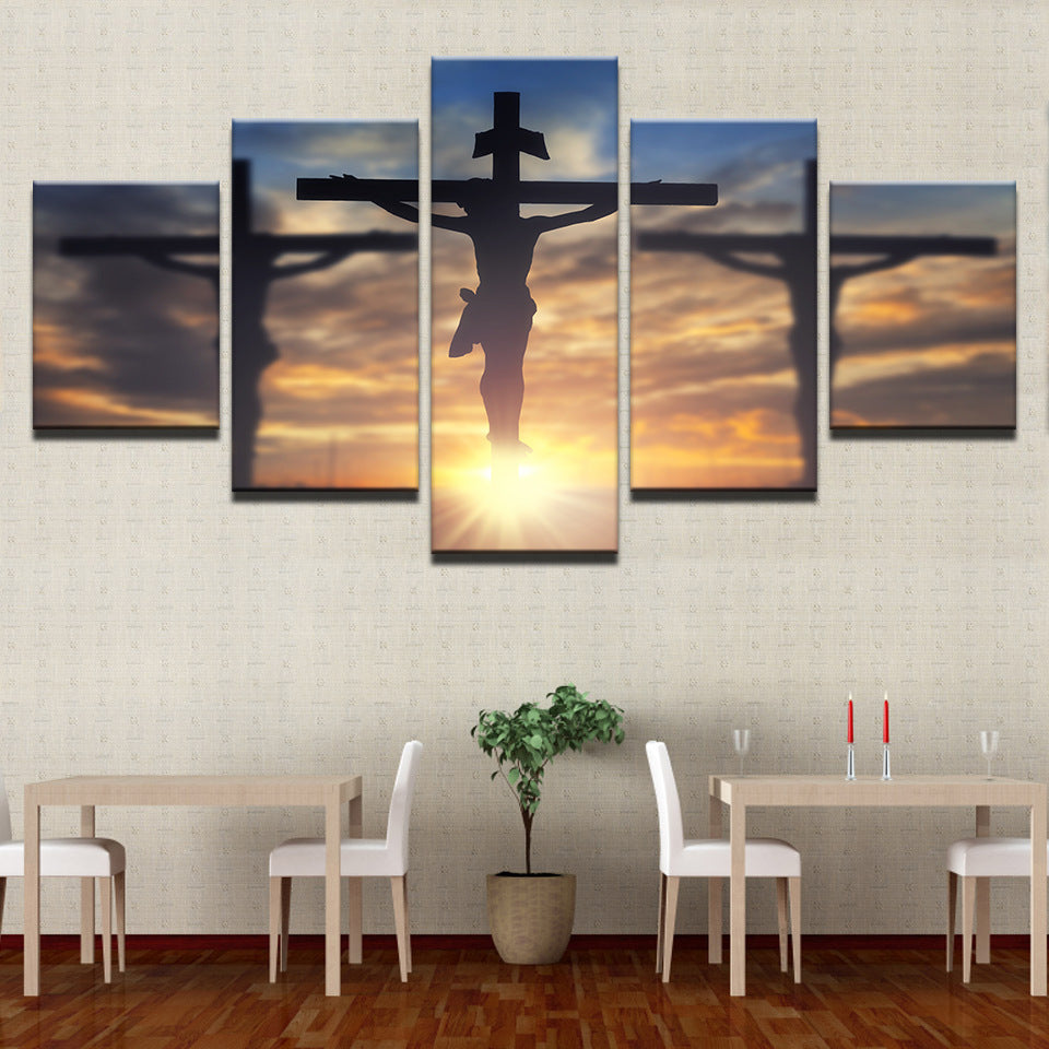 5-teiliges Leinwandbild: Abstrakter Jesus – Bild 5 | LuxeStyle