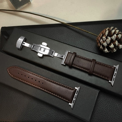 Lederarmband mit Schleifenschnalle für Apple Watch