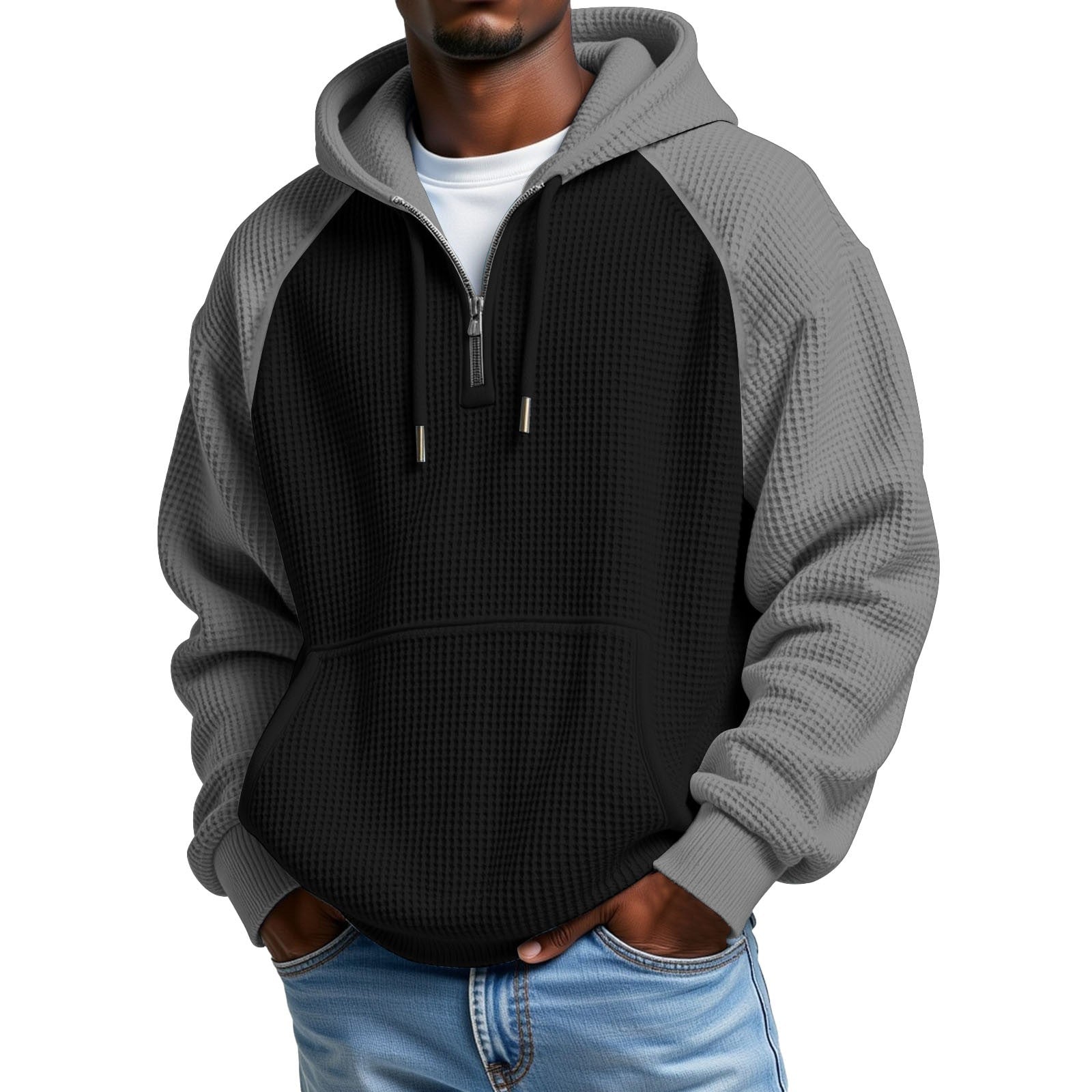 Farbblock Hoodie Langarm