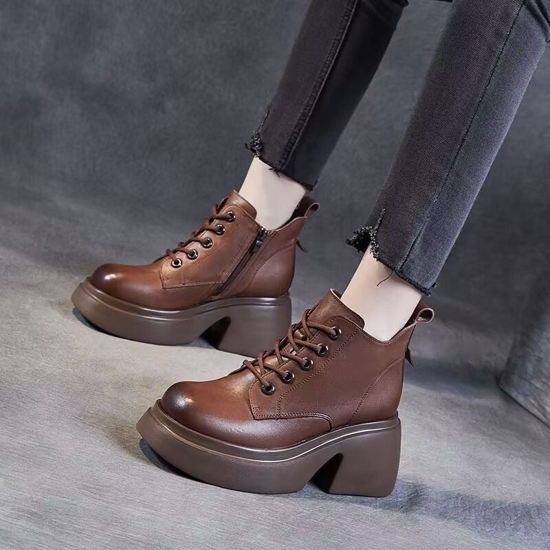 Mid-Calf Boots mit klobigem Keilabsatz – Bild 3 | LuxeStyle