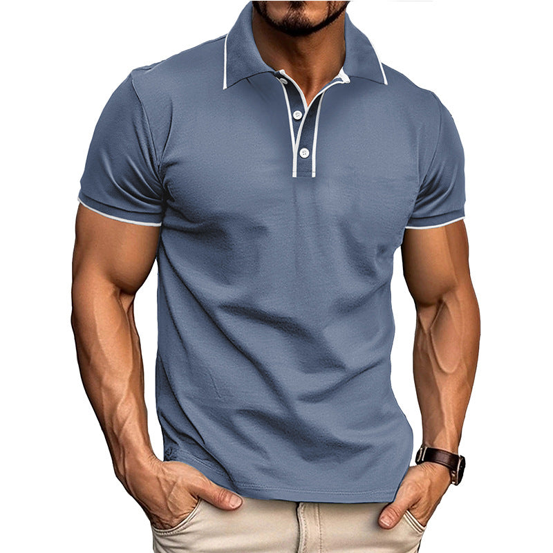 Herren Kurzarmhemd mit Revers und Jacquard – Bild 3 | LuxeStyle