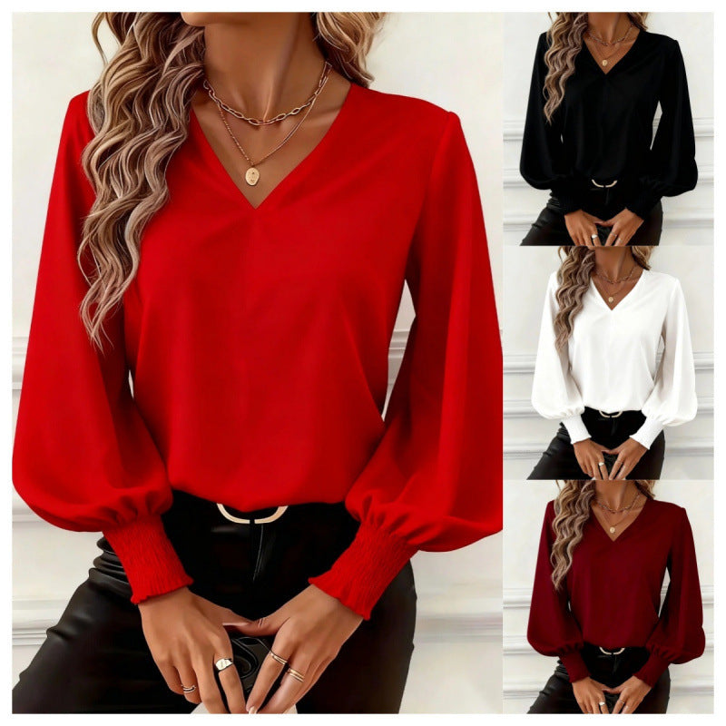 Damen-Bluse mit Laternenärmeln