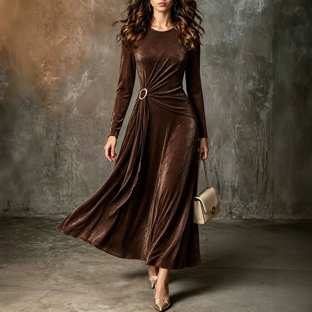 Elegantes, figurbetontes Etuikleid mit Langarm – Bild 3 | LuxeStyle