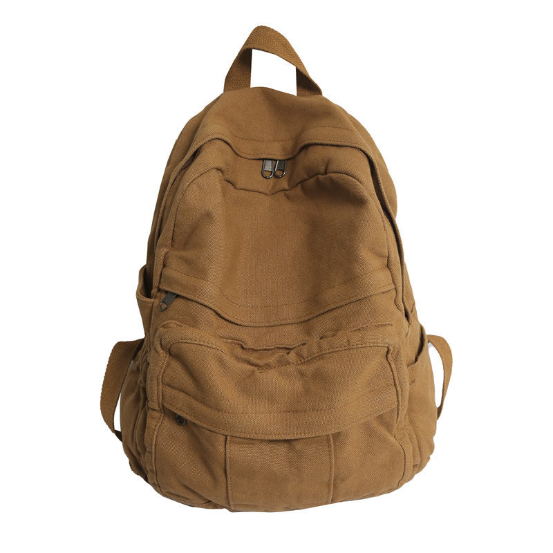 Canvas Schulrucksack mit Reissverschluss