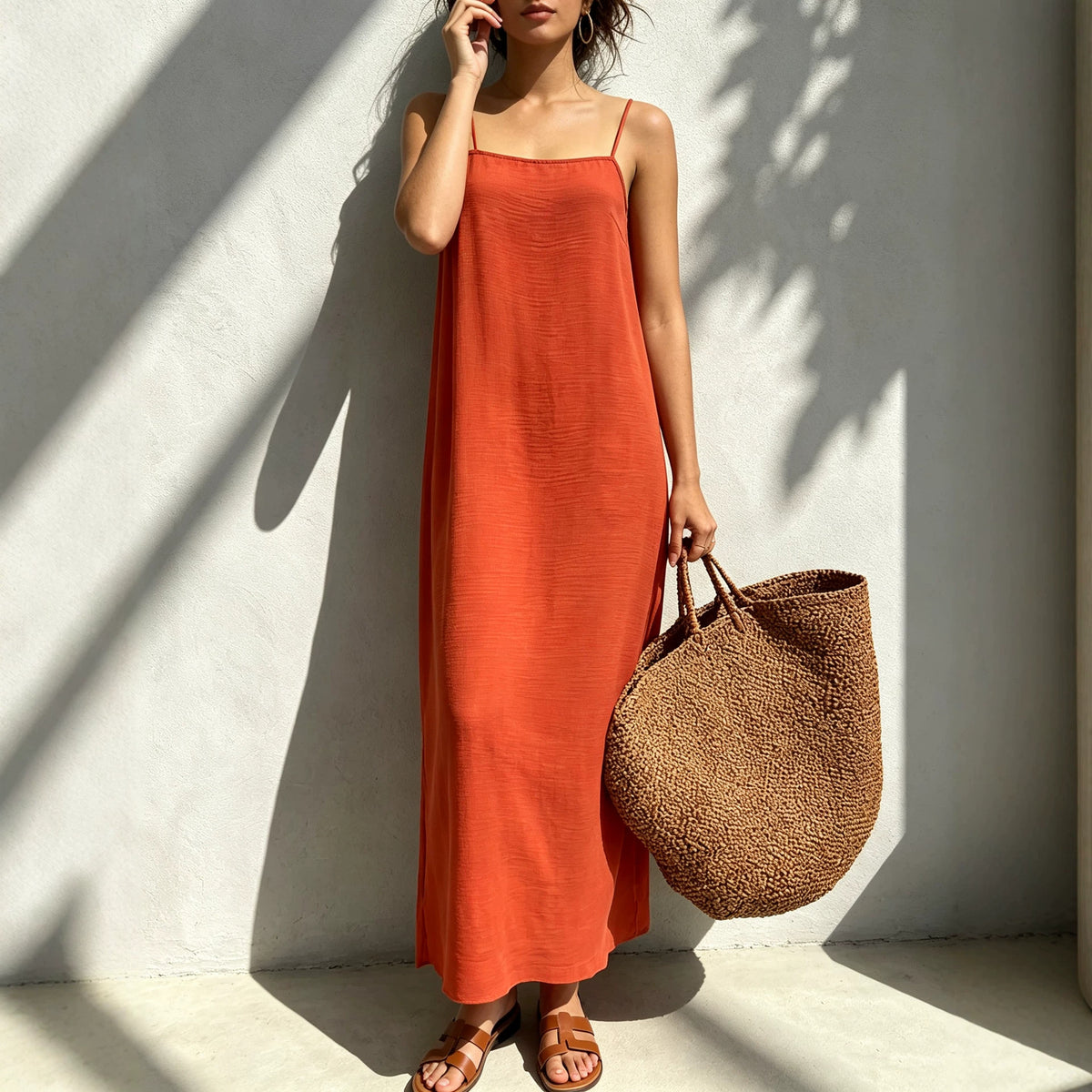 Verstellbares Sommer-Slipdress mit Seitenschlitz – Bild 4 | LuxeStyle