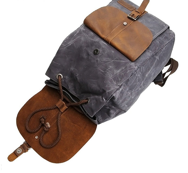 Wasserdichter Canvas-Rucksack im Retro-Stil