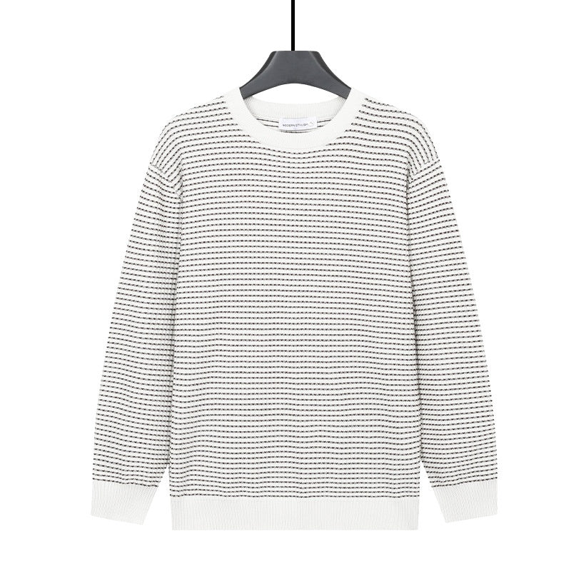 Herren Strickpullover Rundhals Leinen-Mix