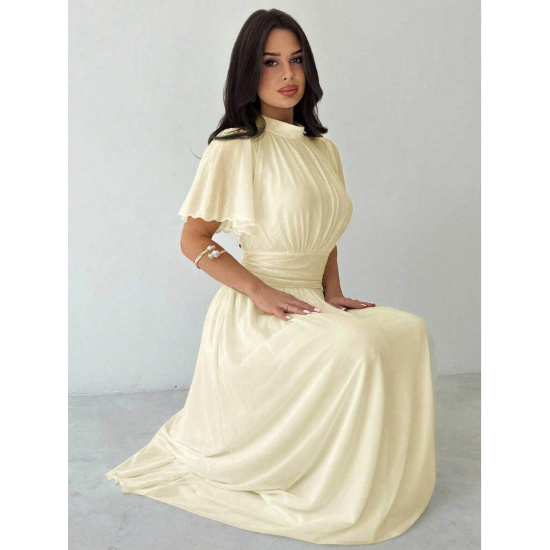 Elegantes A-Linien-Kleid mit Rüschenärmeln