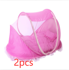 Faltbares Baby-Bett-Netz mit Kissen 2er Set