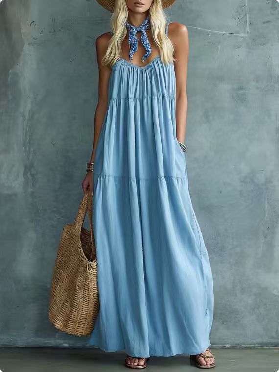 Beige Maxi Kleid – Bild 4 | LuxeStyle
