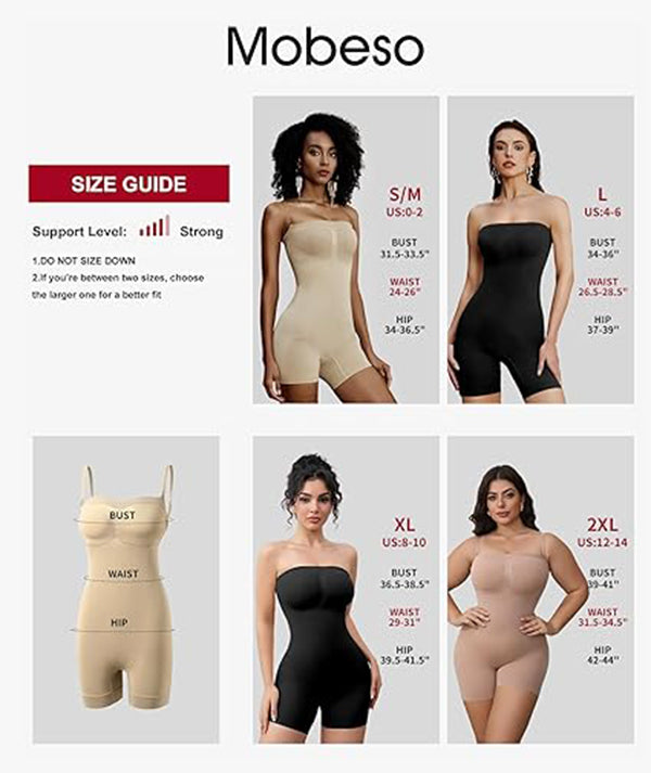 Off Shoulder Bandeau Shapewear Bodysuit