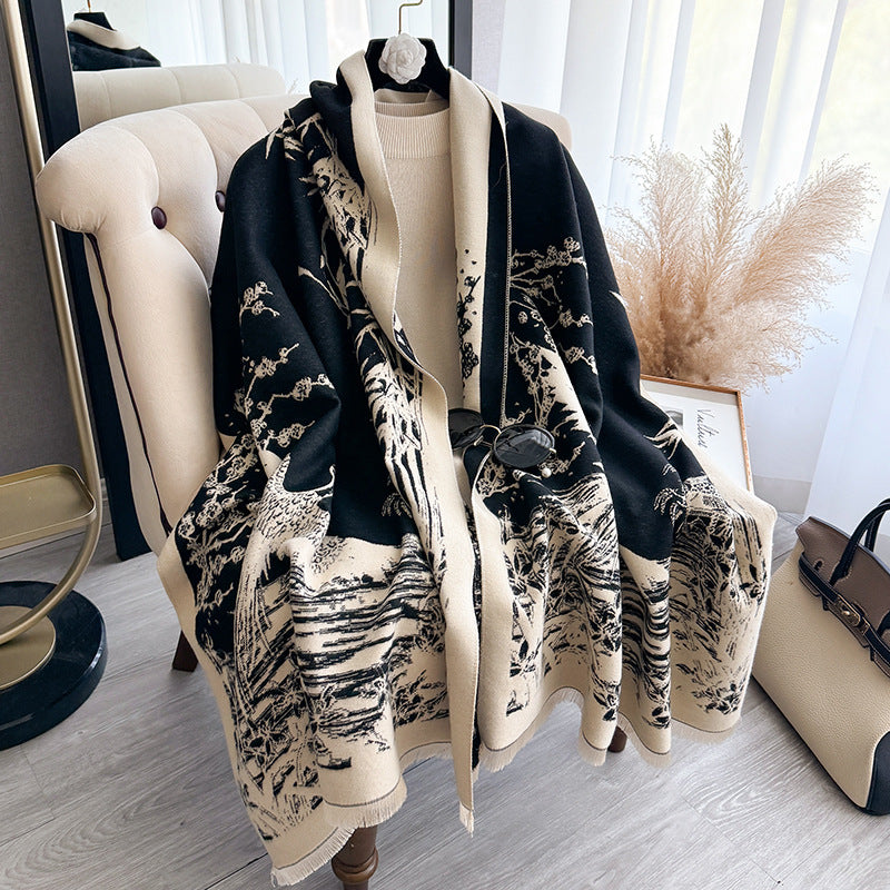 Schal mit Tusche-Muster – Bild 2 | LuxeStyle