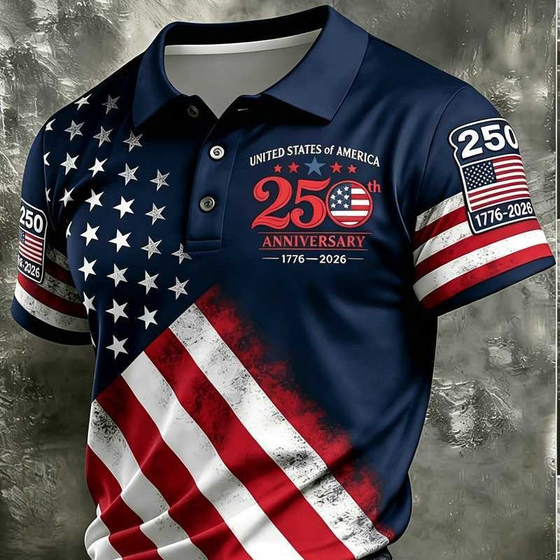 Herren-Polo mit 3D-Druck-Muster