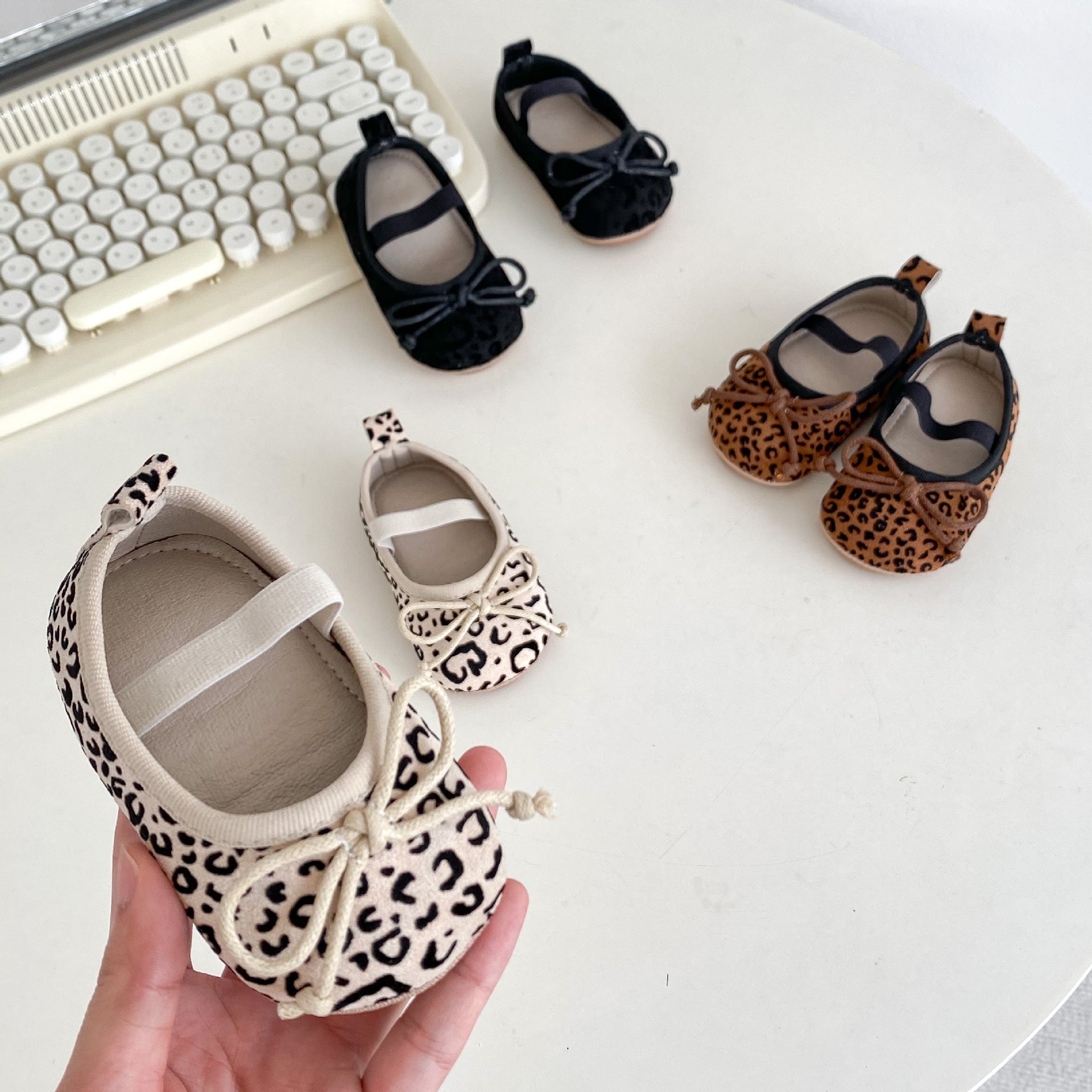 Weiche Säulenschuhe für Mädchen mit Leopardmuster (Frühling/Herbst)