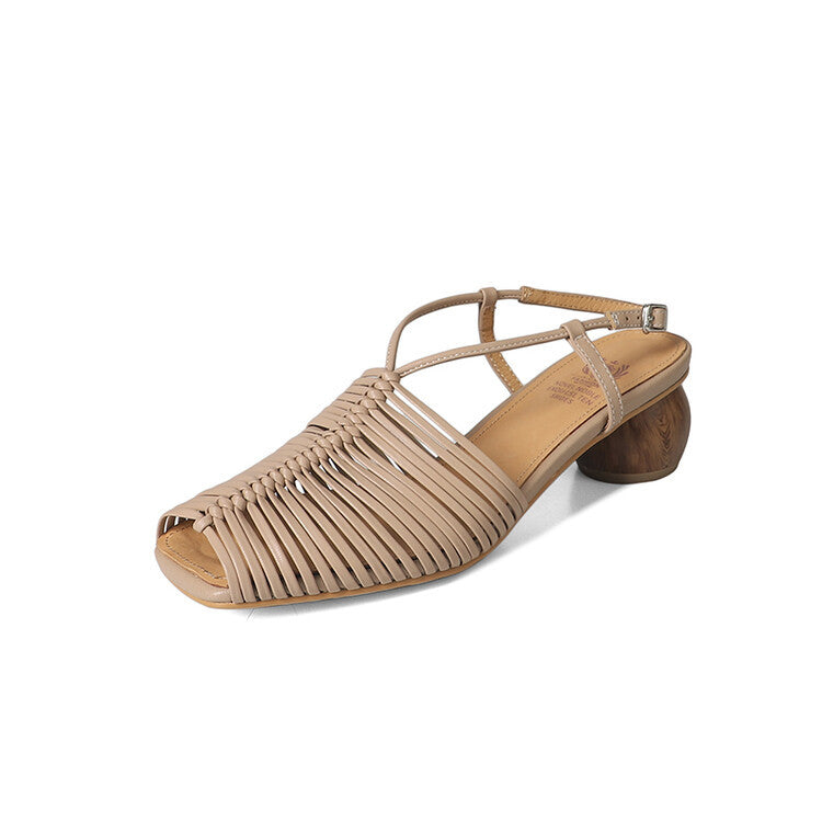 Retro Roman Sandalen mit Chunky Heel | LuxeStyle