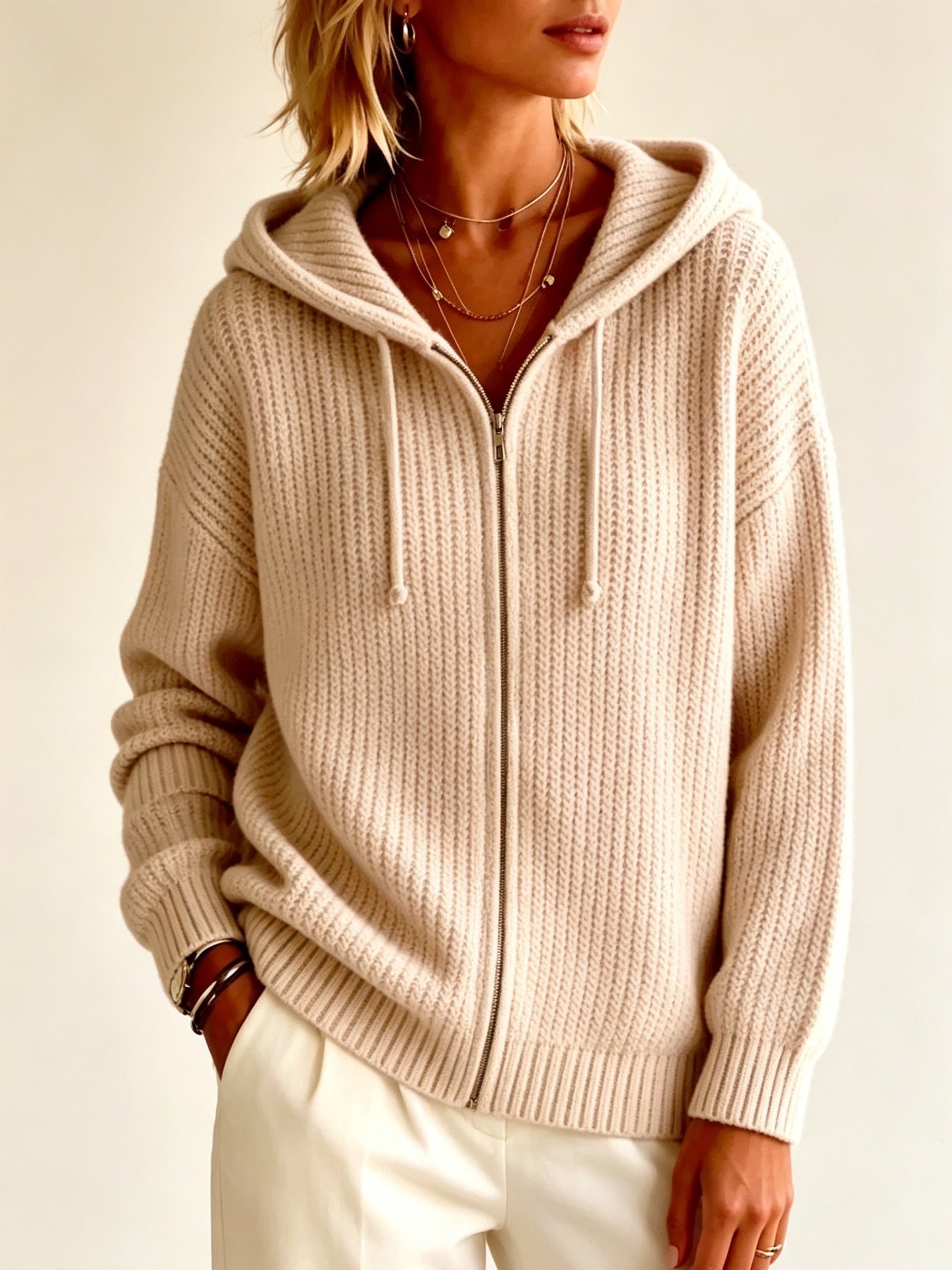 Hoodie-Cardigan mit Reissverschluss