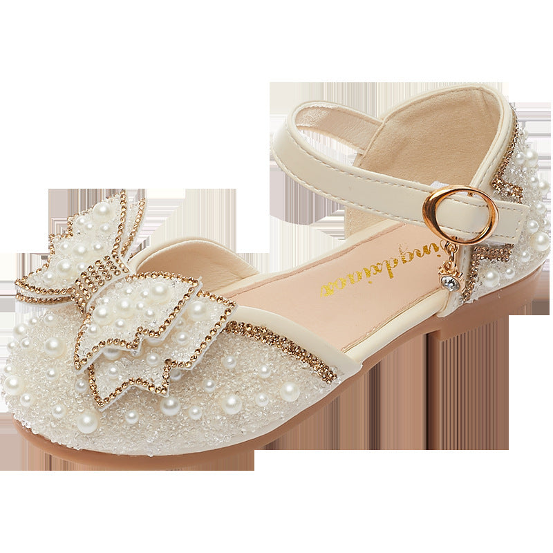 Mädchen Prinzessinnen-Pumps mit Perlen und Schleife – Bild 2 | LuxeStyle