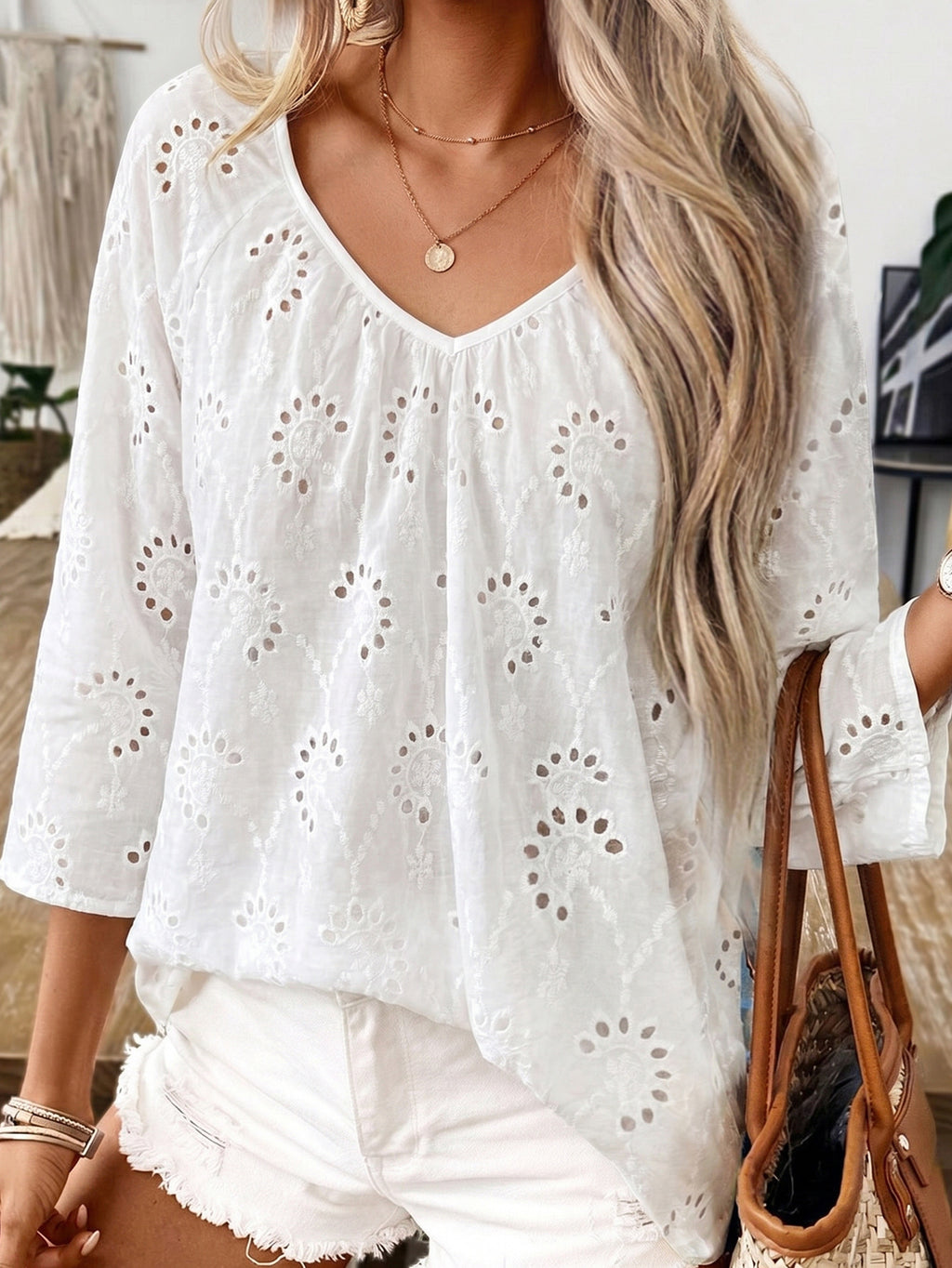 Elegantes Langarmshirt mit Stickerei