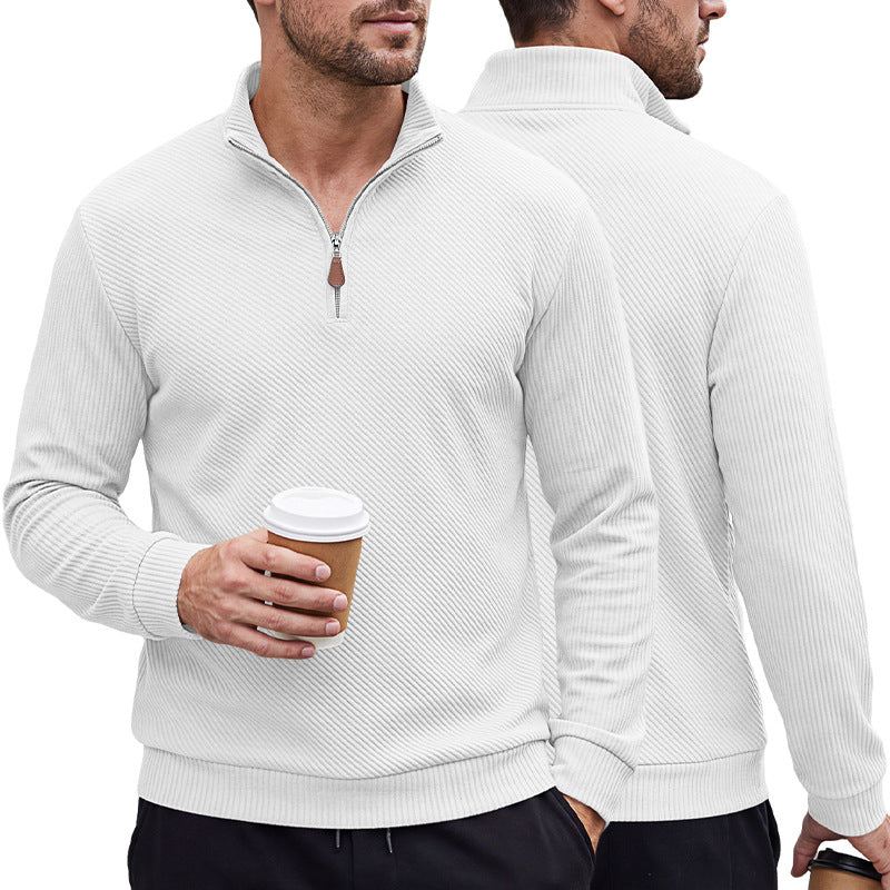 Herren Half-Zip Stehkragen Langarm-Sweatshirt