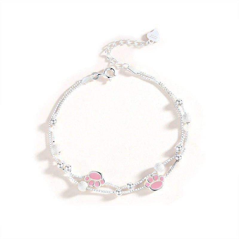 Katzenpfoten-Armband aus 925 Sterling Silber