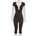 Figurbetonter Jumpsuit mit U-Ausschnitt