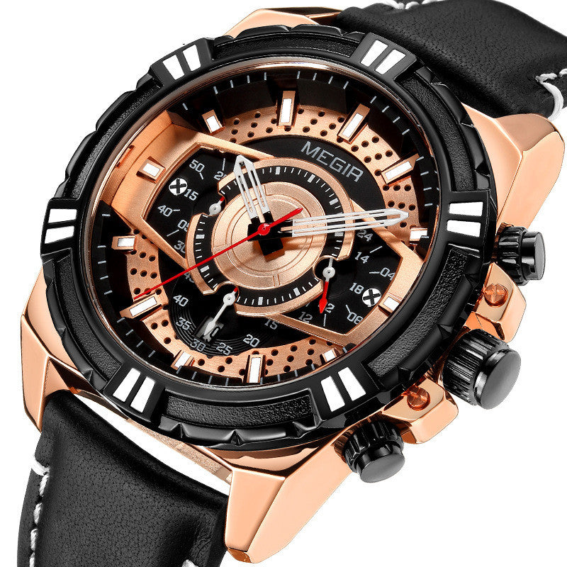 Herren-Sportuhr aus Leder | LuxeStyle