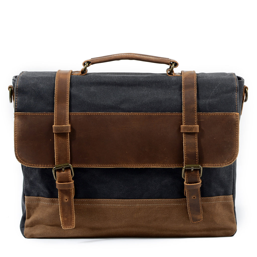 Aktentasche aus Ölwachs-Canvas und Leder – Bild 7 | LuxeStyle