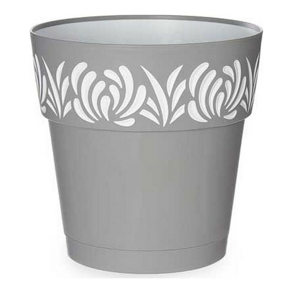 Selbstbewässernder Blumentopf Stefanplast Gaia Weiß Grau Kunststoff 25