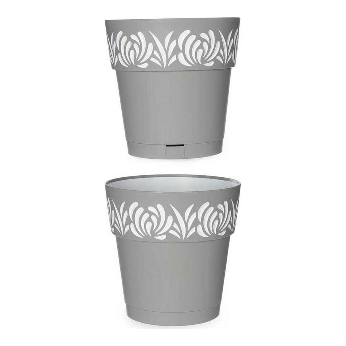 Selbstbewässernder Blumentopf Stefanplast Gaia Weiß Grau Kunststoff 25