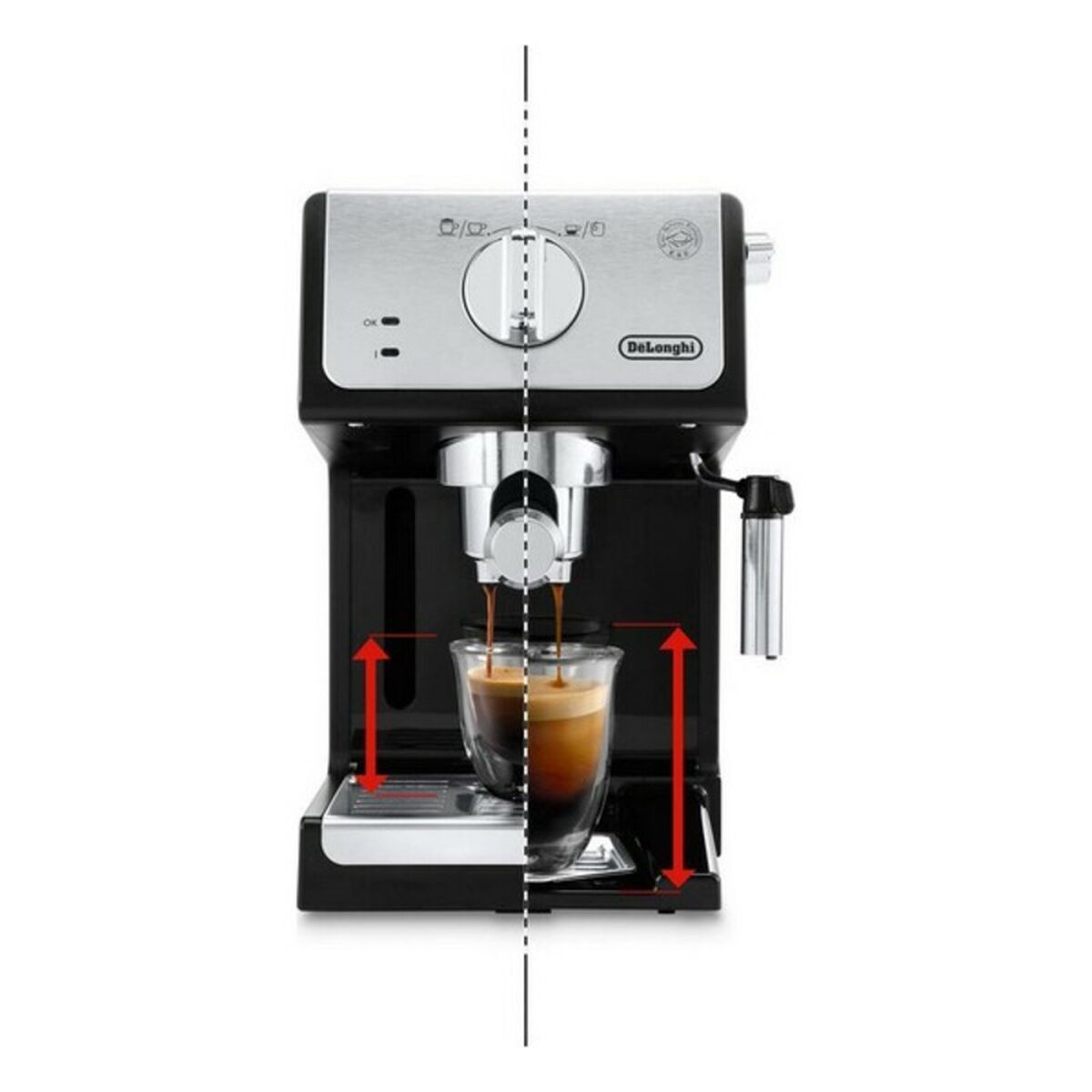 Manuelle Express-Kaffeemaschine DeLonghi DO745MF Schwarz Grau noir 110