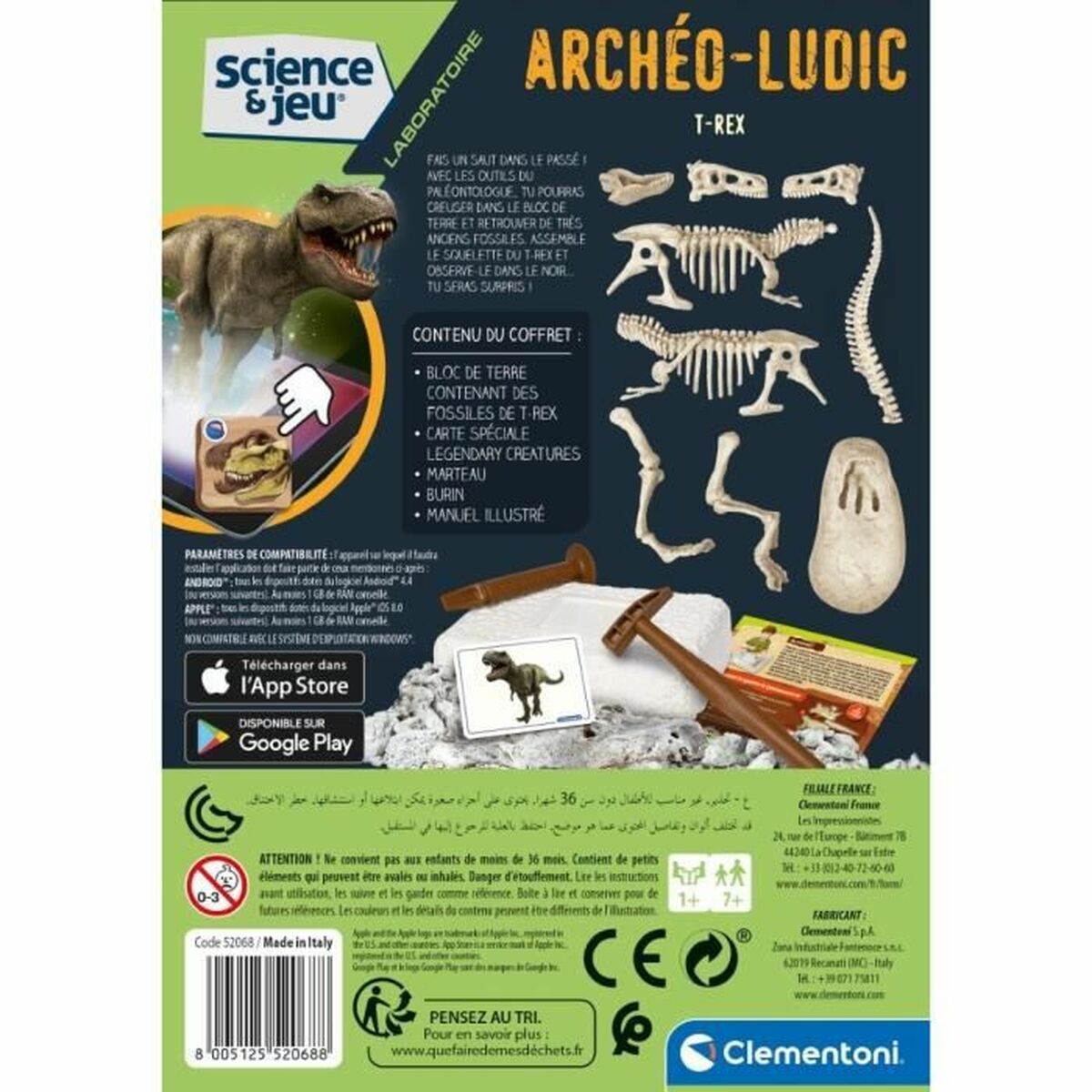 Ausgrabungs-Set «Clementoni» T-Rex (leuchtend)