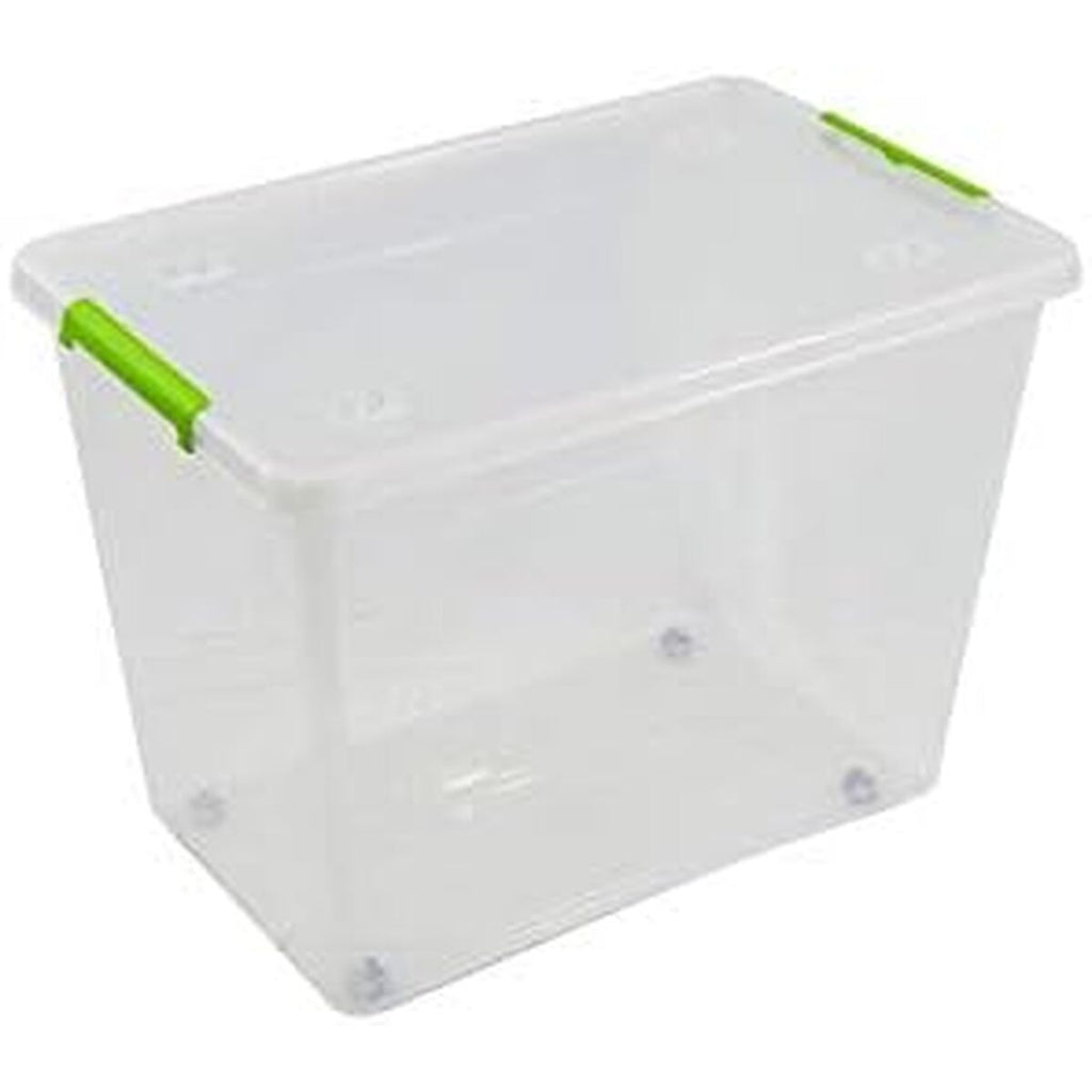 Aufbewahrungsbox «Roll» · transparent, mit Rädern