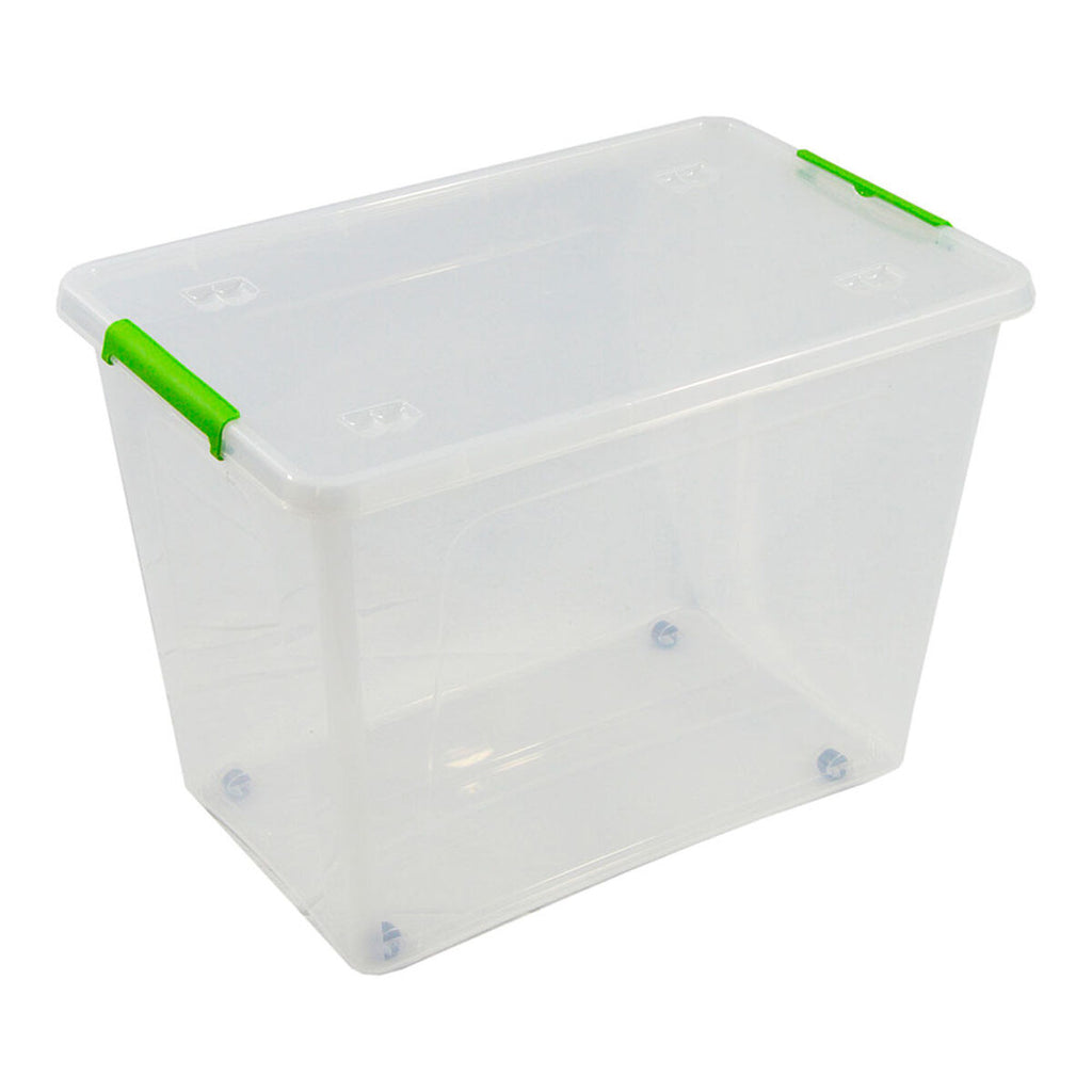 Aufbewahrungsbox «Roll» · transparent, mit Rädern
