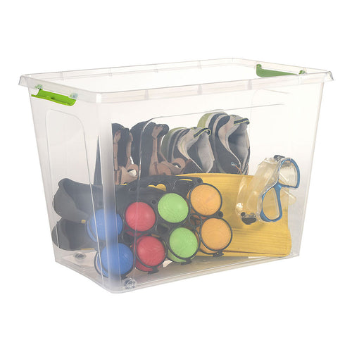 Aufbewahrungsbox «Roll» · transparent, mit Rädern