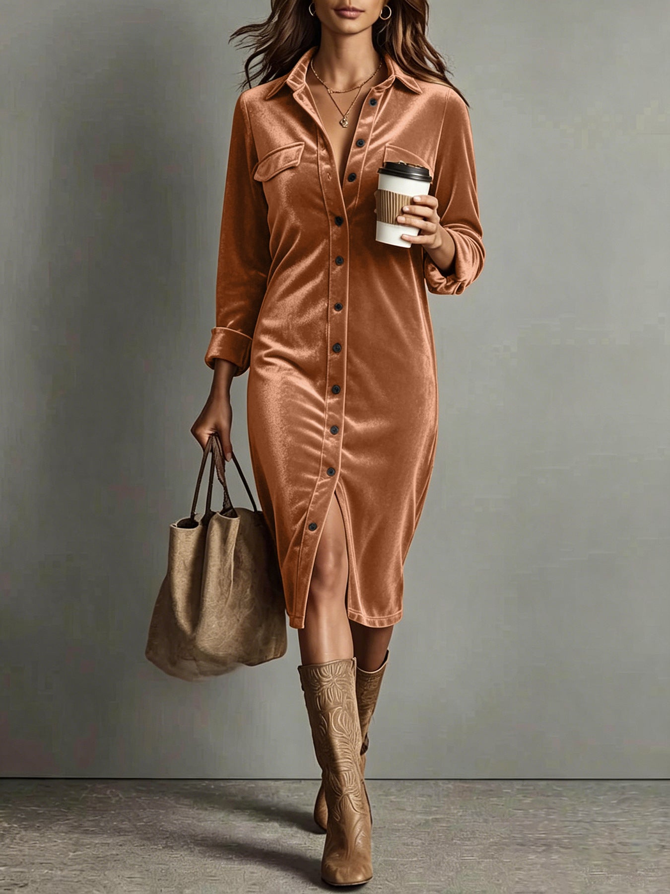 Vintage Samtkleid mit A-Linie