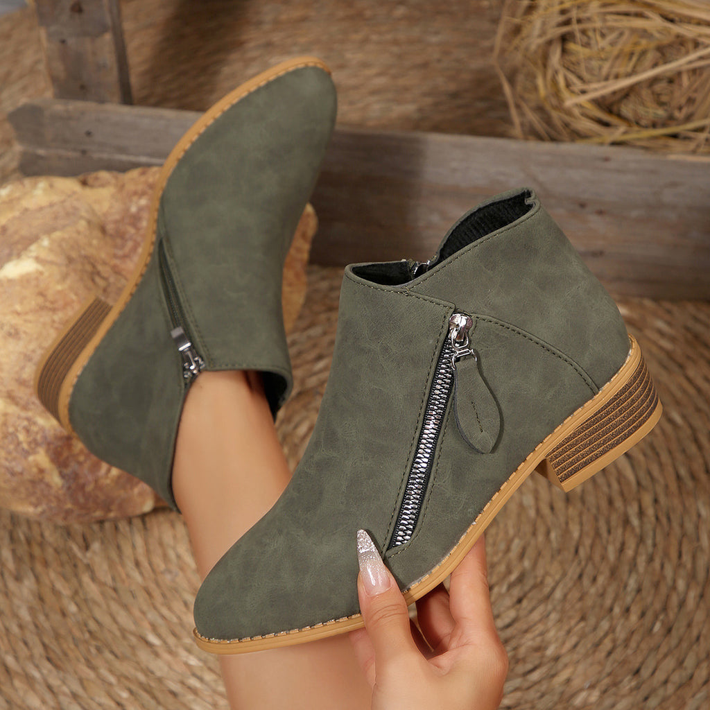 Chunky-Heel Ankle Boots mit spitzer Zehe – Bild 3 | LuxeStyle
