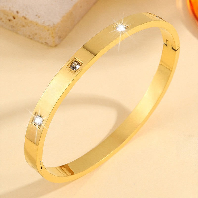 Titanstahl-Armband mit vier Steinen – Bild 2 | LuxeStyle