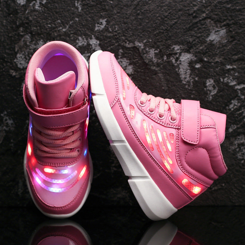 Flying Woven High-top LED-Freizeitschuhe – Bild 8 | LuxeStyle