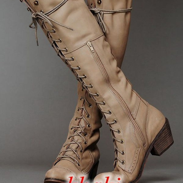 Overknee-Stiefel mit Rundspitze – Bild 9 | LuxeStyle