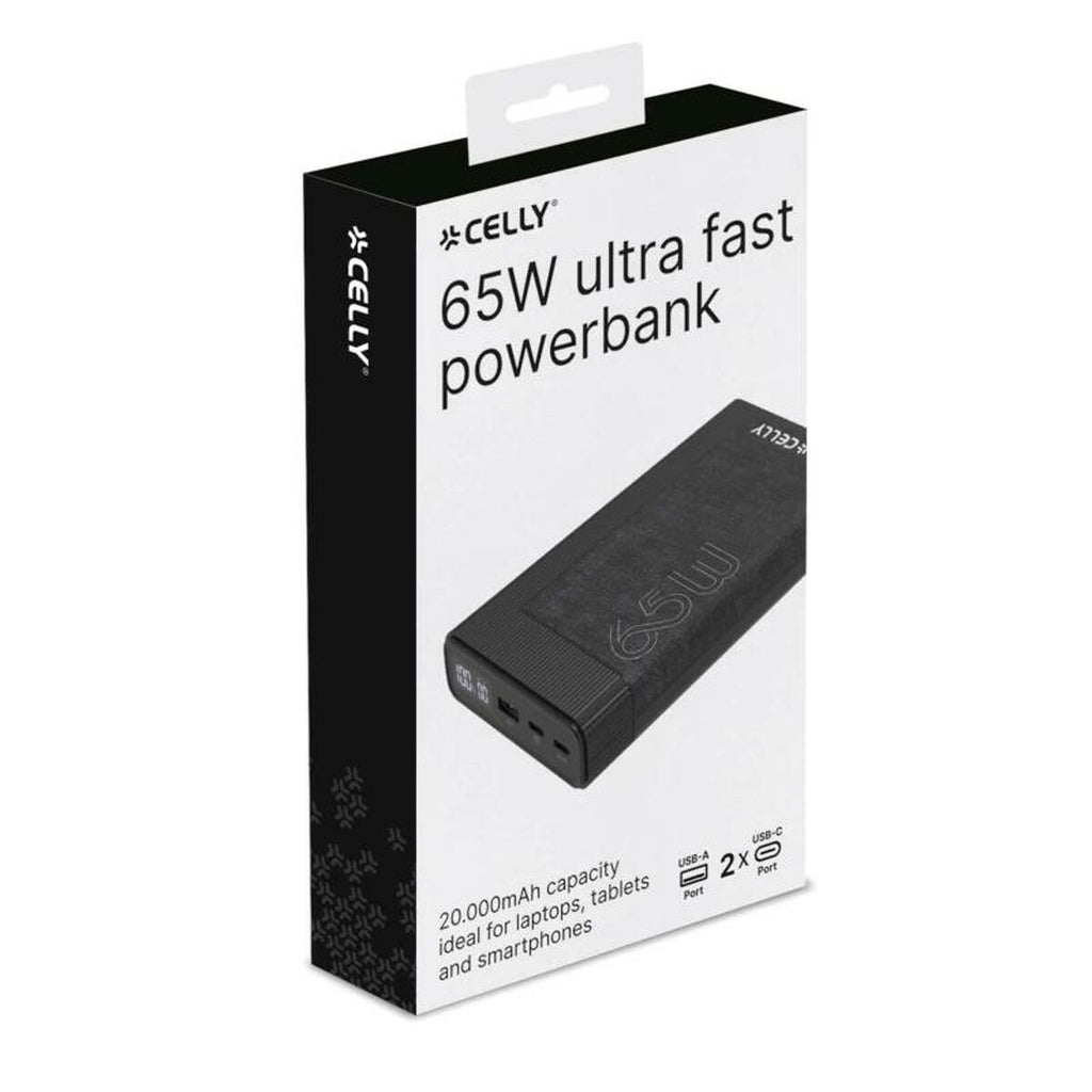 Powerbank Celly PD65W 65w EVO mAh Schwarz