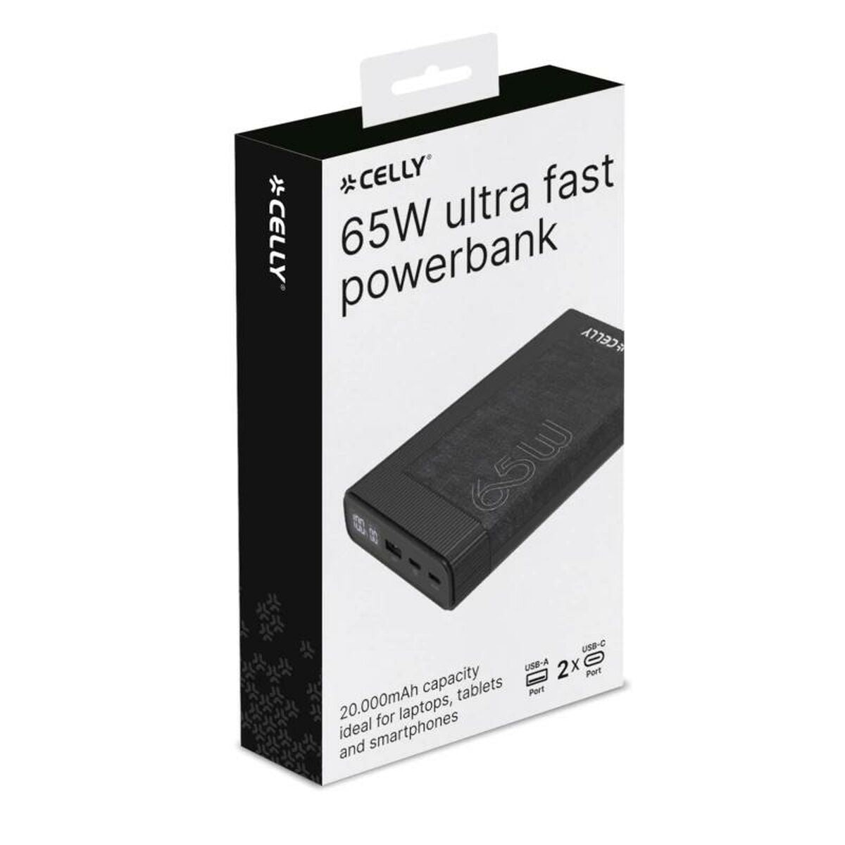 Powerbank Celly PD65W 65w EVO mAh Schwarz