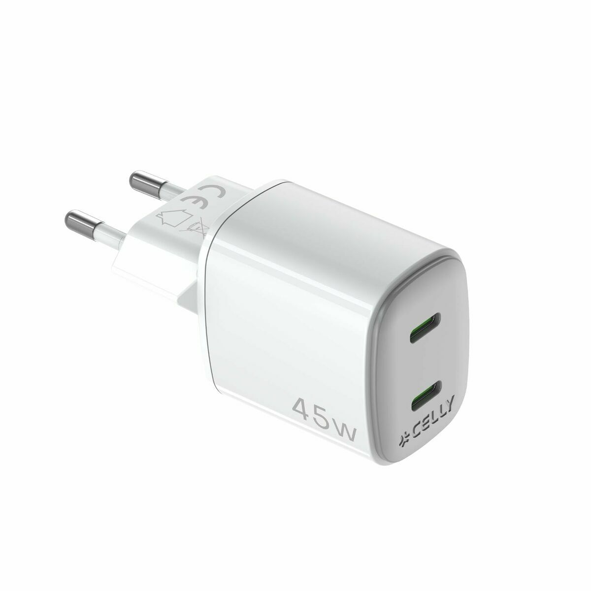 Wandladegerät Celly UPTC2USBC45WWH Weiß