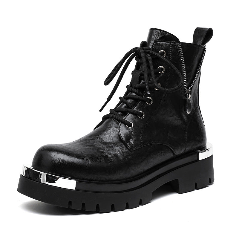 Vintage-Stiefel mit Seitenreißverschluss