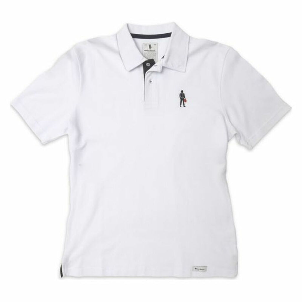 Herren Kurzarm-Poloshirt OMP Driver Icon Weiß – LuxeStyle Schweiz