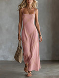 Gestreiftes A-Linien Maxikleid mit Spaghettiträgern – Bild 9 | LuxeStyle