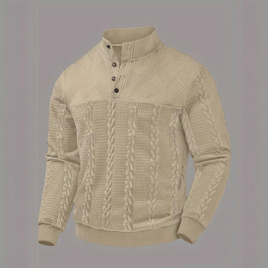 Retro Casual Pullover mit Stehkragen