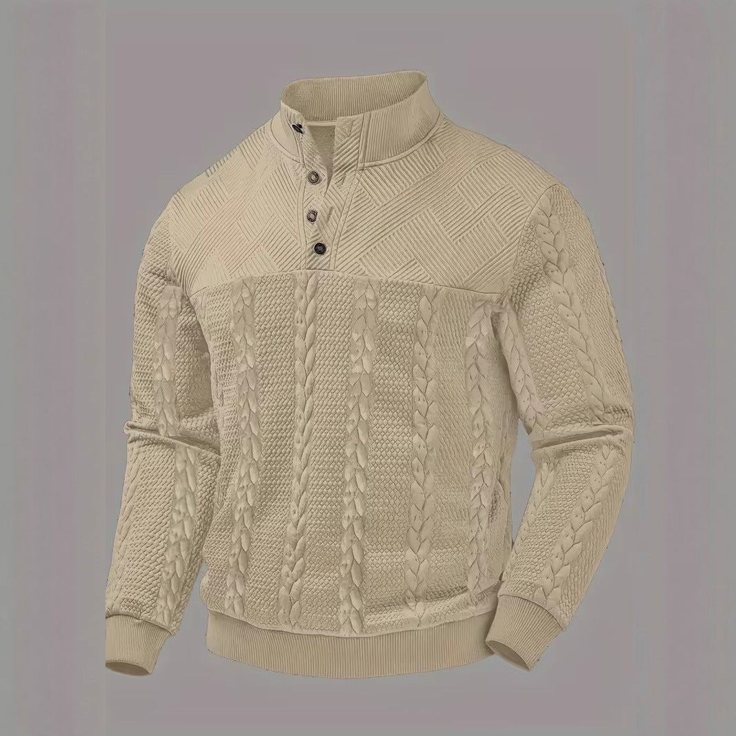 Retro Casual Pullover mit Stehkragen